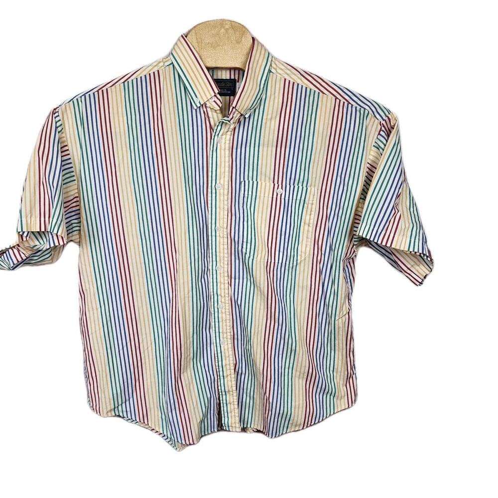 Vintage Panhandle Slim Stripe Western Button Down 90s XL 17.5